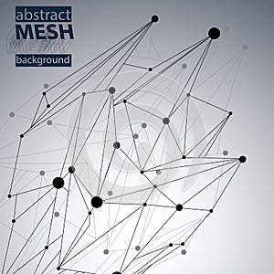 Abstract 3D structure polygonal vector web pattern