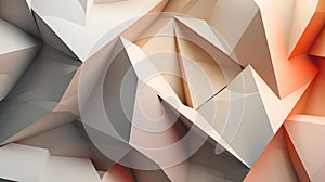 Abstract 3D texture of overlapping geometric shapes, sharp edges, and soft gradients