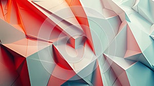 Abstract 3D texture of overlapping geometric shapes, sharp edges, and soft gradients