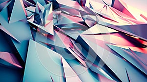 Abstract 3D texture of overlapping geometric shapes, sharp edges, and soft gradients