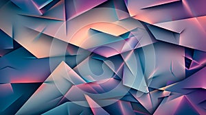 Abstract 3D texture of overlapping geometric shapes, sharp edges, and soft gradients