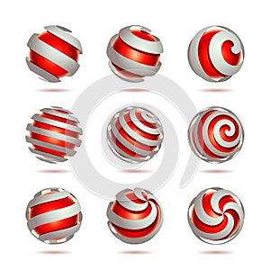 Abstract 3d vector sphere set