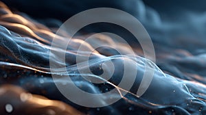 Abstract 3D visualization of cloud computing and digital data flow concept. Abstract visualization of cloud computing