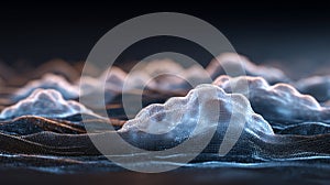 Abstract 3D visualization of cloud computing and digital data flow concept. Abstract visualization of cloud computing