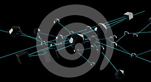 Geometric plexus with glowing blue connections