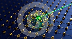 Quantum interaction on a microscopic gold grid