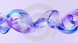 Abstract 3D wave-shaped glass