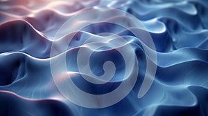 Abstract 3d waves of blue satin fabric