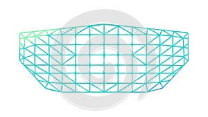 Abstract 3D Wireframe Grid, Digital Data Network Icon, vector design Generative AI