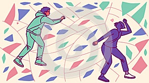 Abstract Dance: Dynamic Figures in Motion, vector design Generative AI