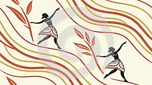 Abstract Dance Figures Pattern, vector design Generative AI