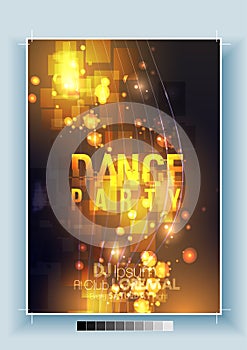 Abstract Dance Party Night Poster, Flyer Template - Vector Illus