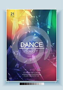 Abstract Dance Party Night Poster, Flyer Template - Vector Illus