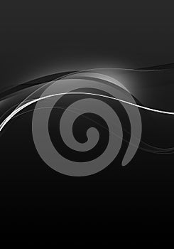 Abstract dark background with dynamic grey and black lines for wallpaper or business card