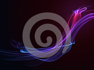 Abstract dark background with flowing colouful waves photo