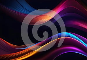 abstract dark background with flowing colouful waves