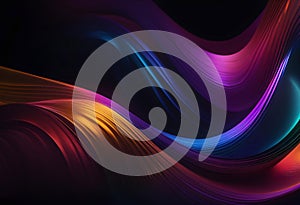 abstract dark background with flowing colouful waves