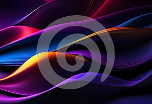 abstract dark background with flowing colouful waves