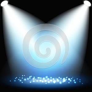 Abstract dark background with spotlights