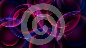 Abstract dark background. Vector image. Energy neon rings. Soft blur effect.