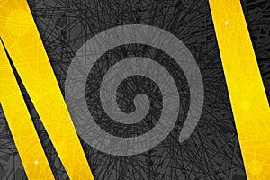 Abstract dark background with yellow lines and stripes