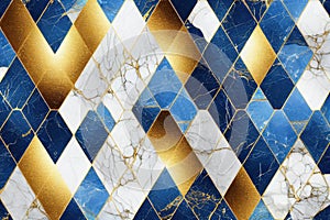 abstract dark blue background with golden foil. Artificial stone texture, fake agate, trendy marbled wallpaper, digital