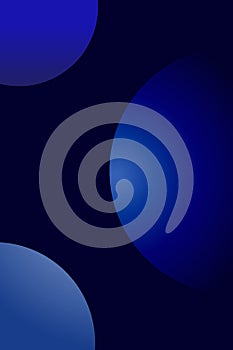 Abstract dark blue background with smooth gradient shapes and spheres photo