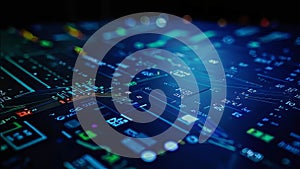 abstract dark blue background, statistical resampling data sci-fi,