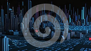 abstract dark blue background, statistical resampling data sci-fi,