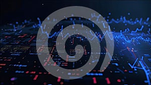 abstract dark blue background, statistical resampling data sci-fi,