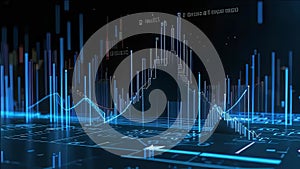 abstract dark blue background, statistical resampling data sci-fi,