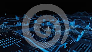 abstract dark blue background, statistical resampling data sci-fi,