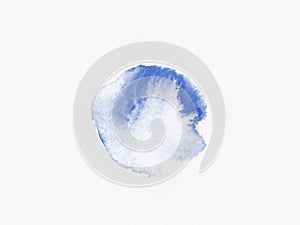Abstract dark blue circle by watercolor. Blob design and creative isolate on white background.