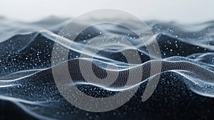 Abstract Dark Blue Data Wave Particle Background