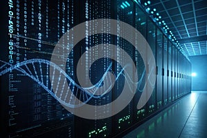 Abstract dark and blue digital background with big data