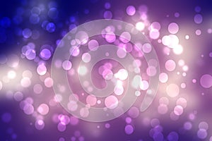 Abstract dark blue gradient pink purple background texture with glitter defocused sparkle bokeh circles and glowing circular