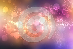 Abstract dark blue gradient pink purple background texture with glitter defocused sparkle bokeh circles and glowing circular