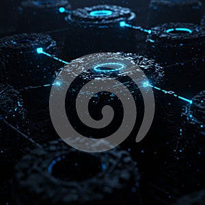 Abstract Dark Blue Network Technology Background