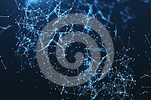 Abstract dark blue polygonal backdrop