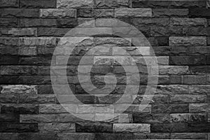 Abstract dark brick wall texture background pattern, Wall brick surface texture. Brickwork painted of black color interior old