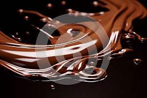 Abstract dark chocolate wave splash background ideal for design projects and creative endeavors photo