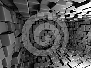 Abstract Dark Cubes Wall Room Background