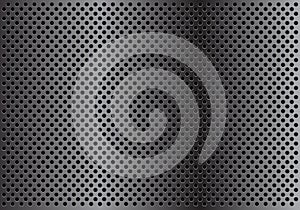 Abstract dark gray circle mesh pattern background texture vector.