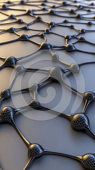 Abstract Dark Gray Network Structure 3D Render