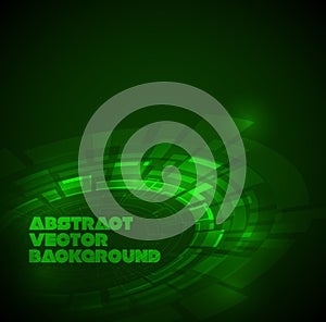 Abstract dark green technical background