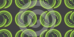 Abstract Dark Green Vintage Style Coupled Half Circles Pattern Background, Wide Scale Texture - Illustration Template Design