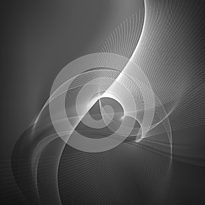 Abstract Dark Grey Flow Curves Background Vector Image