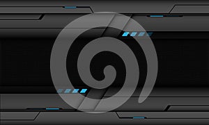 Abstract dark grey metallic circle mesh blue light power black line cyber geometric design modern technology futuristic creative