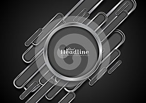 Abstract dark grey tech metal background