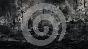 Abstract Dark Grunge Texture Background with Moody Atmosphere